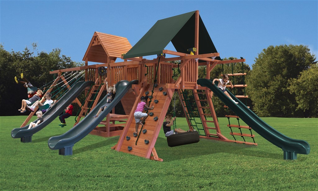 Playground One Supreme Dual Triple Shot Swing Set