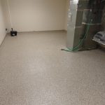 Basement Utility Room Floor Coating by Millz House Utility Room Epoxy Floor Coating installed by Millz House makes this room both beautiful and functional. This floor coating is super easy to clean and maintain.