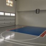 Garage Basketball Court Millz House epoxy floor coating custom garage basketball court