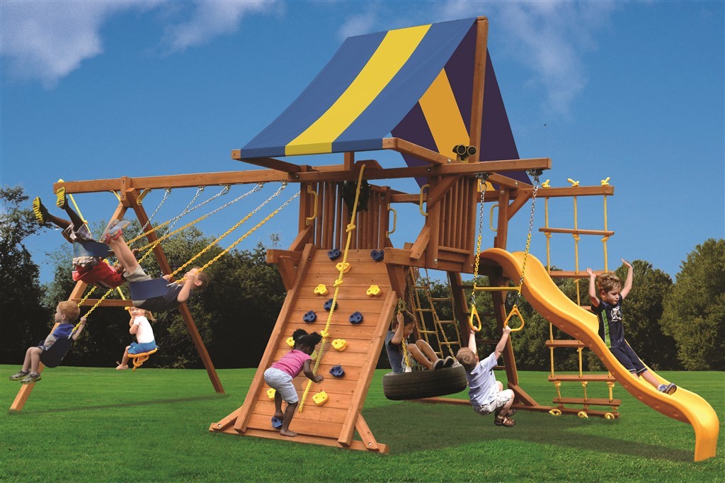 2017 Deluxe Playcenter Swing Set Playground One Deluxe Playcenter Swing Set