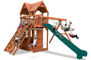 Extreme Fort Hangout play set with lower level playhouse and cafe table