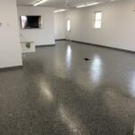 Full flake garage floor coating in marble