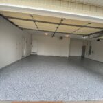Full flake garage floor coating in domino